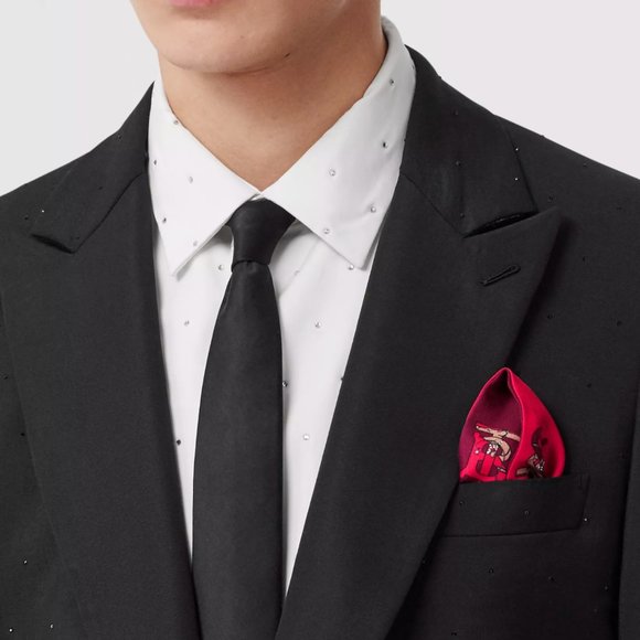 NEW  Authentic Burberry Red Logo Silk Skinny Two Tone scarf Head scarf bag Wrap - Picture 5 of 10